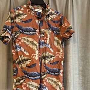Abercrombie Kids Feather Print Shirt - Brown and Blue